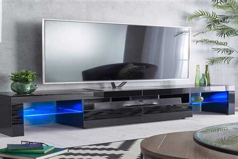 TS1706 Black TV Cabinet with LED lights for up to 80″ screens