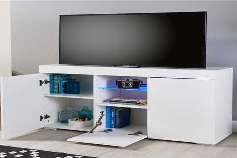 Gloss White Sideboard TV Unit with LED lights | MMT-SIB07