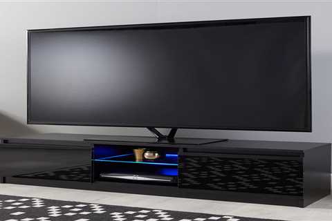 Black Gloss TV Cabinet with Blue LED lights | Up to 55" screens