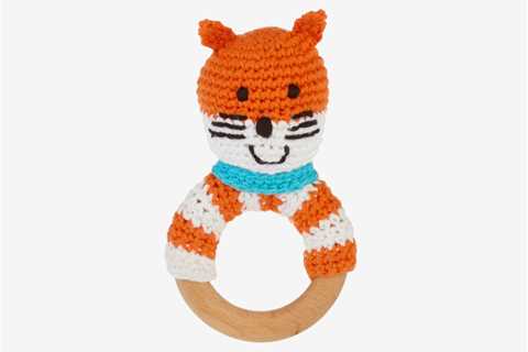 Fox Wooden Teether Ring Rattle