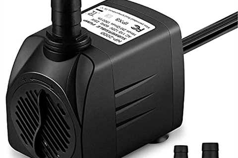 Homasy 400GPH Submersible Pump 25W Ultra Quiet Fountain Water Pump with 5.9ft Power Cord, 2 Nozzles ..