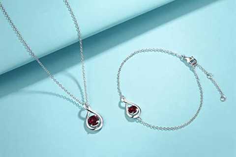 FANCIME 925 Sterling Silver Birthstone Necklaces for Women Dainty Infinity Pendant Necklace..