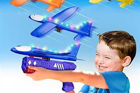 3 Pack Airplane Toy with Launcher, Kids Toys for 3 4 5 6 7 8 9 10 11 12 Year Old Boy Girl Birthday..