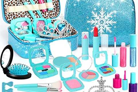 Flybay Kids Makeup Kit for Girl,Washable Real Make up kit, Frozen Makeup Set, Christmas Birthday..