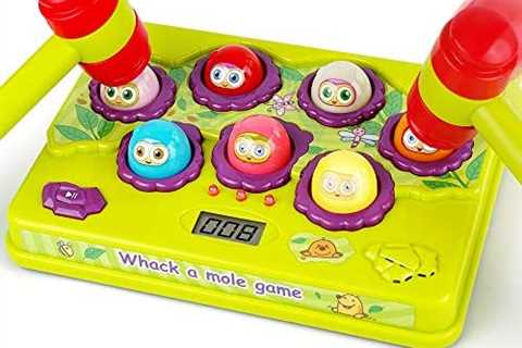 BAODLON Interactive Pound a Mole Game, Toddler Toys, Light-Up Musical Pounding Toy, Early..