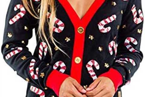 Tipsy Elves Classic Cute Cardigan Ugly Christmas Sweateres for Women with Fun Patterns and Animals