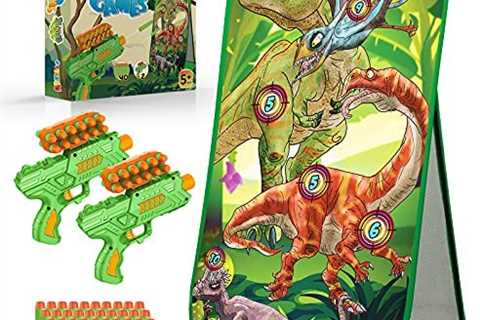 Shooting Game Toy for Age 5 6 7 8 9 10+ Years Old Kids, Boys, Dinosaur Shooting Target with 2 Foam..