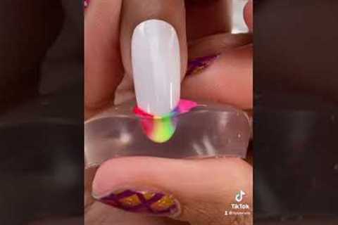 French Manicure Stamper Nail: Rainbow Version 🌈💅🏽