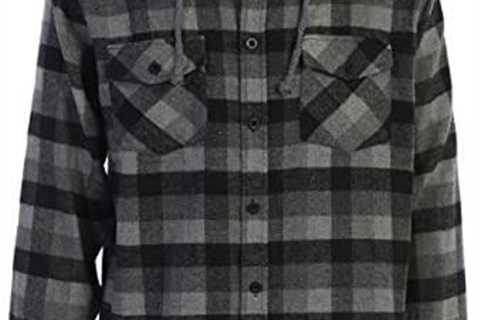 Gioberti Men’s Removable Hoodie Plaid Checkered Flannel Button Down Shirt