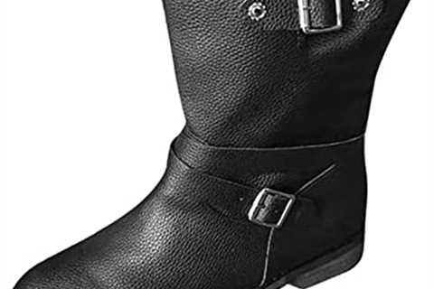 Womens Boots Winter Size 10 Retro Shoes Zipper High Fashion Heels Women’s Short Chunky Boots Shoes..