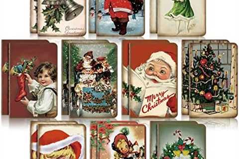 20 Pack Christmas Notebook Small Christmas Vintage Notepads Funny Holiday Notepads Christmas Retro..