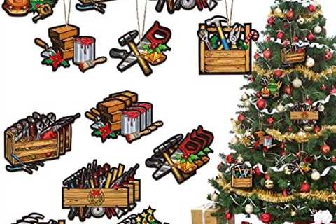 24 Pcs Christmas Construction Tools Wooden Xmas Ornament Handyman Tool Hanging Accessory Decorative ..