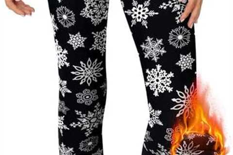 OBFUN Fleece Lined Leggings Women Winter High Waisted Thermal Warm Yoga Pants Tummy Control Thick..