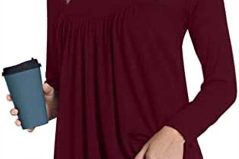 LONGYUAN 2022 Women’s Long Sleeve Casual Tops Winter Loose Fitting Flare Blouse Soft Comfy Tunic..