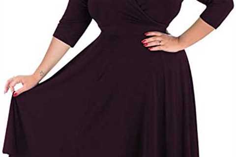 Nemidor® Women’s V-Neckline Stretchy Casual Midi Plus Size Bridesmaid Dress