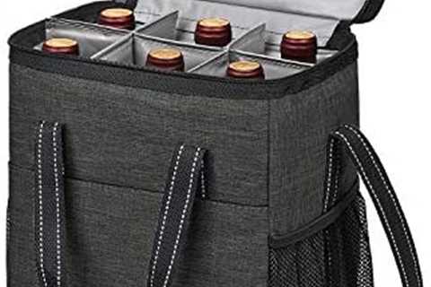 6 Bottle Wine Gift carrier – Insulated & Padded Wine Carrying Cooler Tote Bag with Handle and..