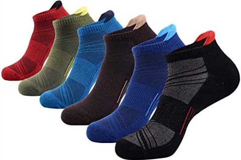 Mens Ankle Low Cut Athletic Tab Socks for Men Sport Comfort Cushion Sock 6 Pack