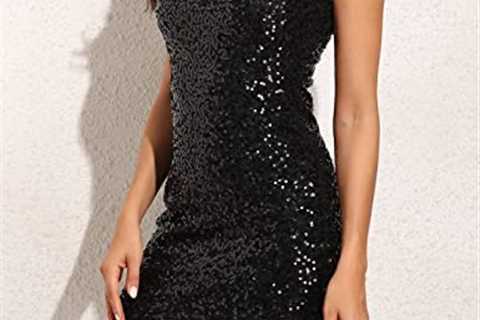 PrettyGuide Women’s Sequin Cocktail Dress V Neck Bodycon Glitter Party Dress