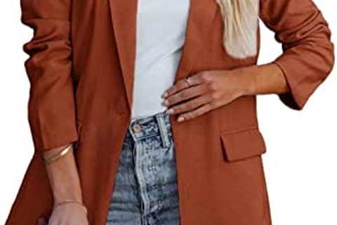 PRETTYGARDEN Women’s Casual Blazers Long Sleeve Open Front Button Work Office Blazer Jackets with..