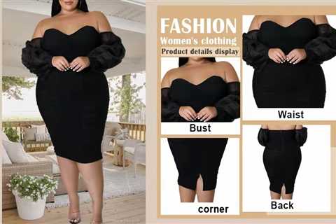 C.AMOUR Womens Plus Size Off The Shoulder Midi Dress Sexy Mesh Sheer Puff Sleeve Ruched Bodycon..