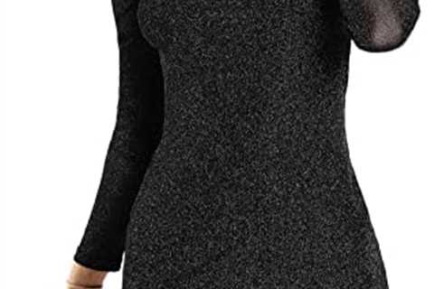 Floerns Women’s Bodycon Sheer Mesh Glitter Mini Dress