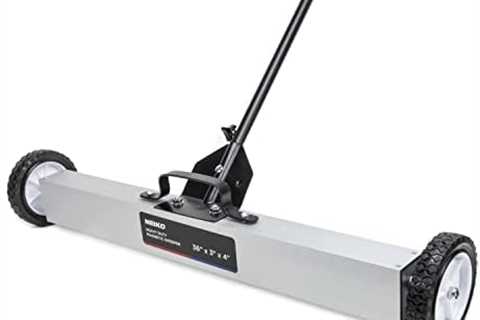 NEIKO 53418A 36-Inch Magnetic Pickup Sweeper with Wheels, Adjustable Handle, and Floor Magnet,..