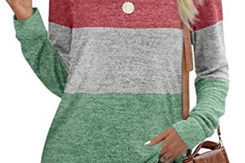 Sweatshirts for Women Crew Neck Long Sleeve Plain Fashion Casual Tops