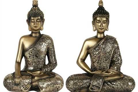 Buddha Statue Sitting Ornament Silver