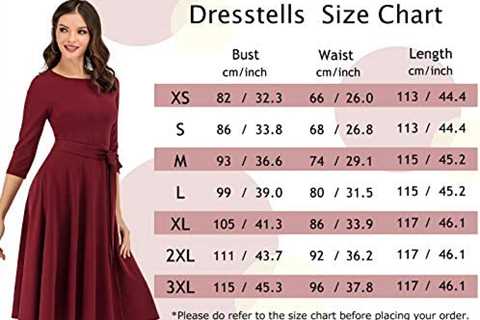 DRESSTELLS Vintage Women Tea Dress, Cocktail Party Dress for Church/Work