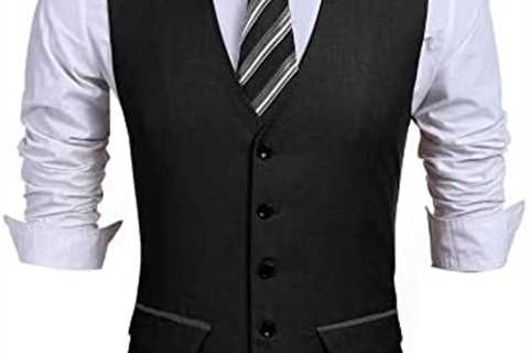 COOFANDY Men’s Business Suit Vest Slim Fit Dress Vest Wedding Waistcoat