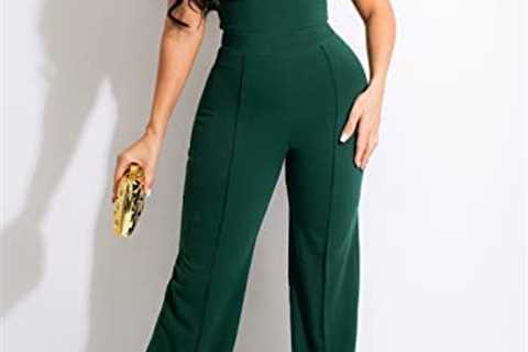 Elegant Off Shlouder Jumpsuits for Women – High Waist Wide Leg Long Pants Jumpsuit Romper One Piece ..