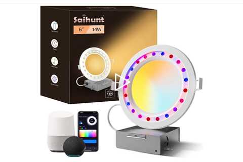 Saihunt Smart Recessed Lighting 6 Inch, 14W 1400LM Ultra-Thin