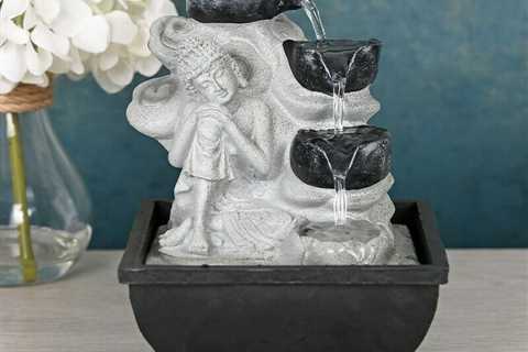 Indoor Buddha Water Fountain Tabletop Buddah Decorative Ornament