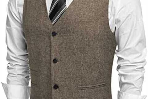 COOFANDY Men’s Casual Business Vests Lightweight Waistcoat Slim Fit Suit Vest