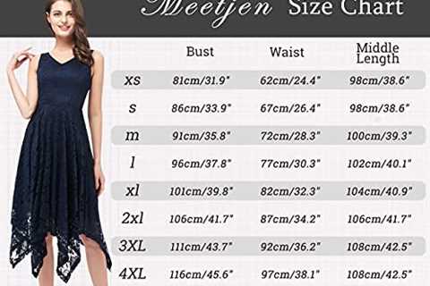 Meetjen Women’s Vintage Floral Lace Dress Handkerchief Hem Asymmetrical Cocktail Formal Swing Dress