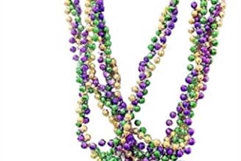 VCOOOL Mardi Gras Beads Decorations Necklaces Metallic Purple Gold Green Assorted Unique Designs..