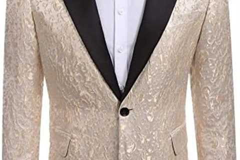 Coofandy Men Floral Blazer Suit Jacket Dinner Party Prom Wedding Stylish Tuxedo