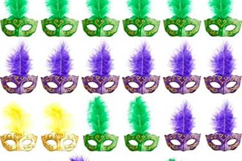 24 Pcs Mini Masks Masquerade Mini Mask Small Mardi Gras Mask Cake Topper Masquerade Party..