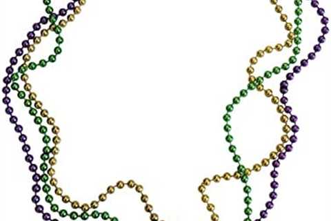 Light Up LED Mardi Gras Beads Necklace