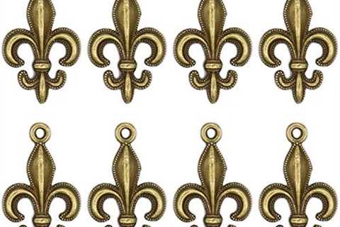 60 Pcs Antique Bronze Fleur De Lis Charms Pendant Bulk for Bracelets Jewelry Making Crafts