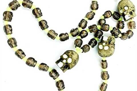 Gasparilla Pirate Glow in Dark Skull Beads Mardi Gras Bead Necklace Spring Break Cajun Carnival..