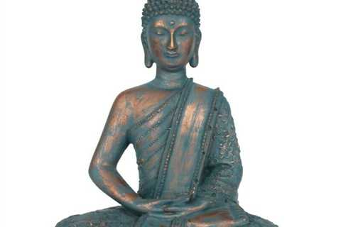 Buddha Statue Blue And Copper Ornament For Your Home