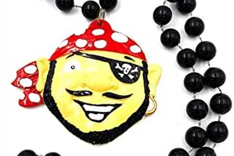 Gasparilla Smiling Pirate Mardi Gras Bead Necklace Cajun Carnival Festival New Orleans Beads