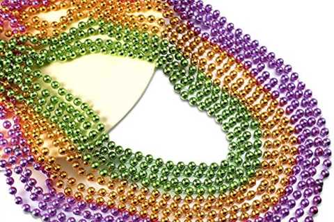 288 Pcs Mardi Gras Beads 33 Inch Multi Colors Beaded Necklaces Bundle Mardi Gras Bead Necklace..