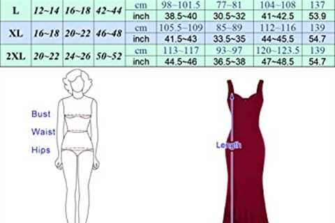 GRACE KARIN Women’s Long Formal Dresses Sleeveless V Neck Cocktail Wedding Guest Dresses Mermaid..