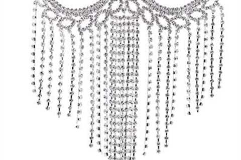 Bellady Rhinestone Cat Eye Fringe Masquerade Mardi Gras Mask with Satin Tie Back