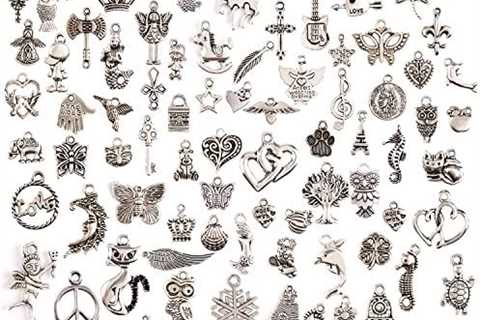 Keyzone Wholesale 100 Pieces Mixed Charms Pendants DIY for Jewelry Making and Crafting