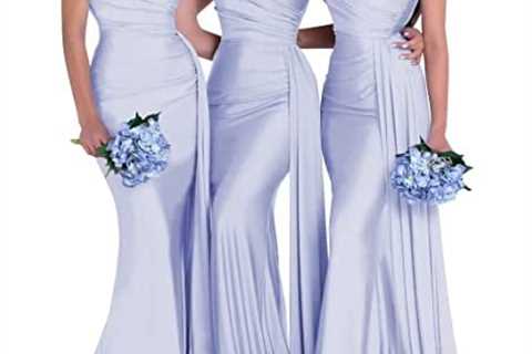 One Shoulder Mermaid Bridesmaid Dresses for Wedding Bodycon Satin Prom Dresses Long Formal Evening..