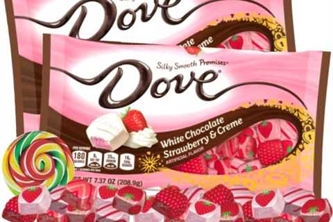 Dove White Chocolate Valentine’s Day Sweets, Individually Wrapped Strawberry & Crème Filled Treats, ..