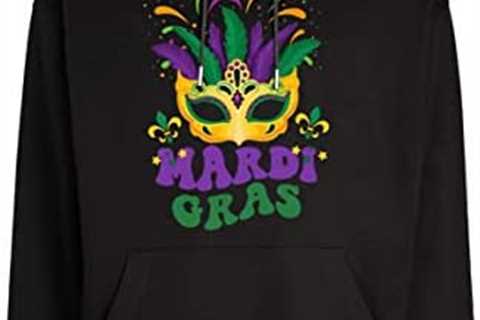 AOBUTE Mens Mardi Gras Hoodies St Patrick’s Day Long Sleeve Pocket Sweatshirt with Drawstring